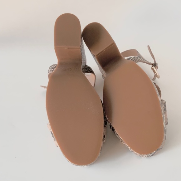 Kate Spade Grace Leather Snake Rose Nude Gray Black Animal Print Platform Sandal - Picture 13 of 14